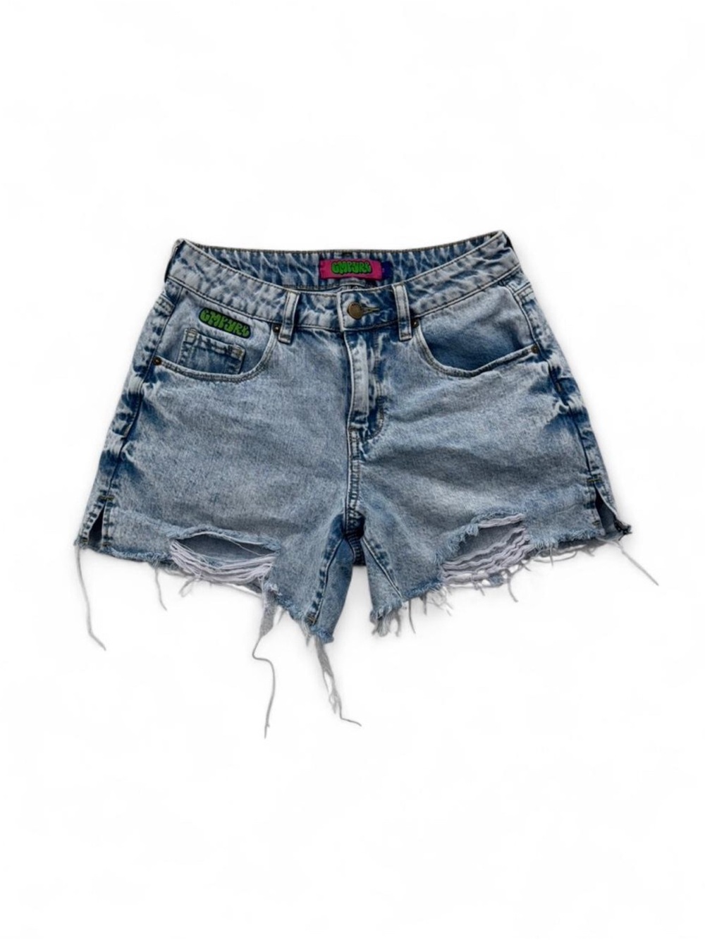 Empyre Kick Back Loose Fit High Waisted Distressed Denim 90s Shorts Size 2